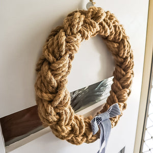 40cm Hamptons Rope Wreaths Home decor - Fuller's Flips