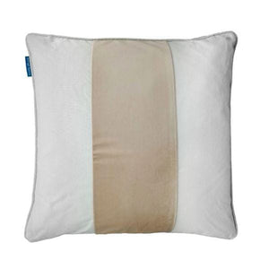 FIONA Beige and White Panel Velvet Cushion Cover Cushions - Fuller's Flips